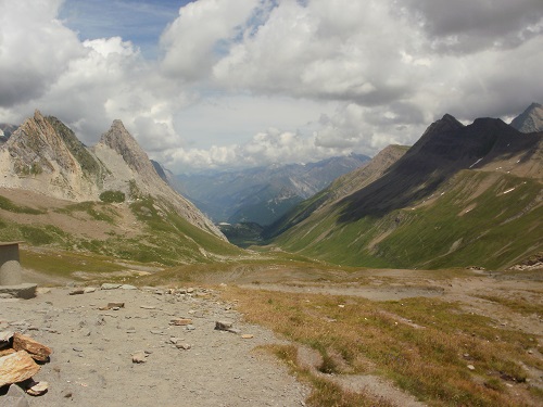 Looking down into Italy from the Col de la Seigne