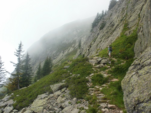 Climbing steeply upwards towards Tete Au Vents