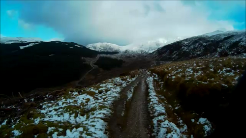 Ben Nevis in the distance, under cloud all day