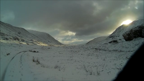 A view from the snowy path from Kinlochleven