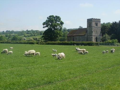 Looking back at St. James church in Nunburnholme